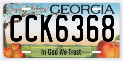 GA license plate CCK6368