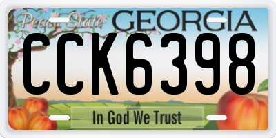 GA license plate CCK6398