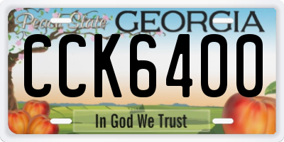 GA license plate CCK6400