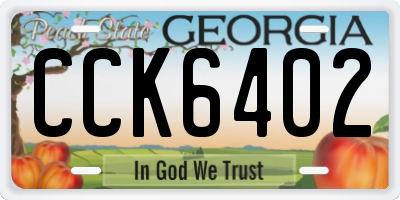 GA license plate CCK6402