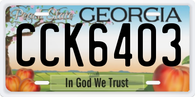 GA license plate CCK6403