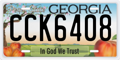 GA license plate CCK6408