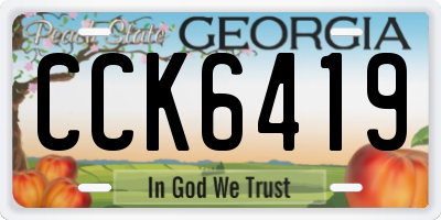 GA license plate CCK6419