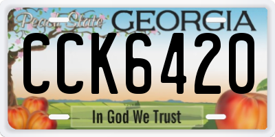 GA license plate CCK6420