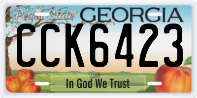 GA license plate CCK6423