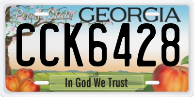 GA license plate CCK6428