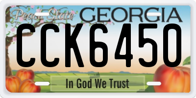 GA license plate CCK6450