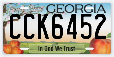 GA license plate CCK6452