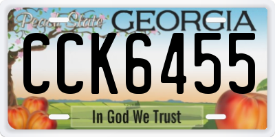GA license plate CCK6455