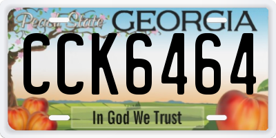 GA license plate CCK6464