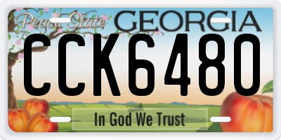 GA license plate CCK6480