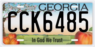 GA license plate CCK6485