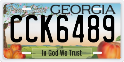 GA license plate CCK6489
