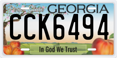 GA license plate CCK6494