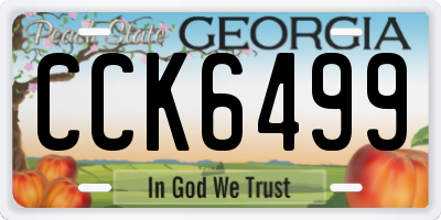 GA license plate CCK6499