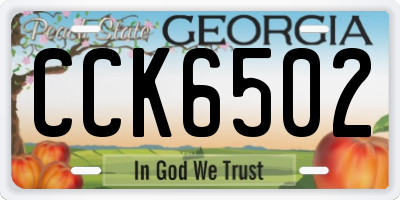 GA license plate CCK6502