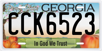 GA license plate CCK6523