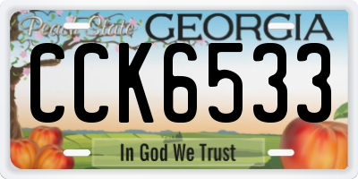 GA license plate CCK6533