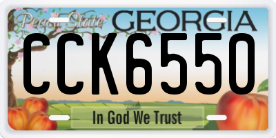 GA license plate CCK6550