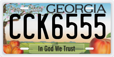 GA license plate CCK6555