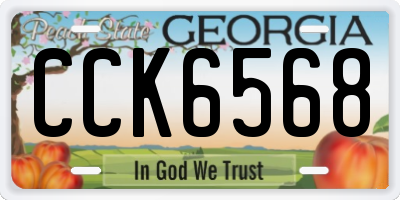 GA license plate CCK6568