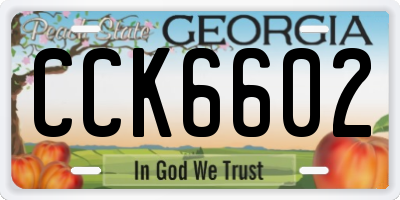 GA license plate CCK6602