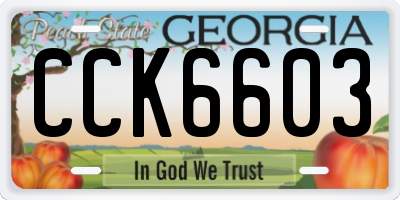 GA license plate CCK6603