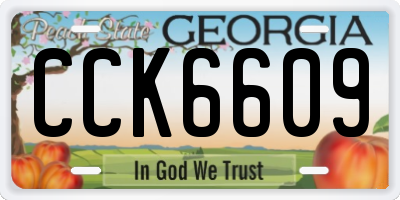 GA license plate CCK6609