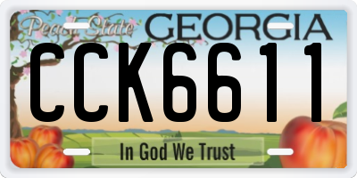 GA license plate CCK6611