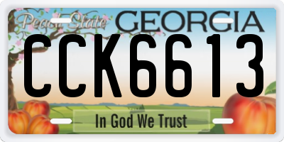 GA license plate CCK6613