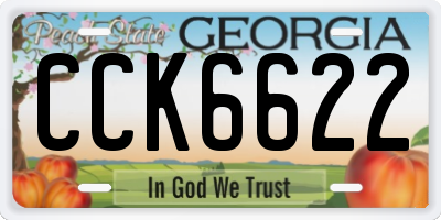 GA license plate CCK6622