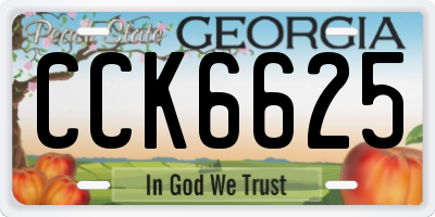GA license plate CCK6625