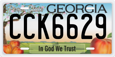 GA license plate CCK6629