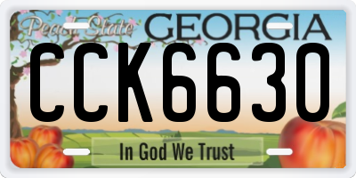 GA license plate CCK6630