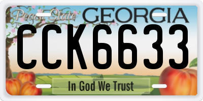 GA license plate CCK6633