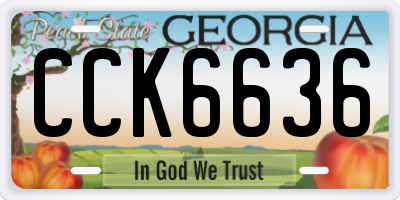 GA license plate CCK6636