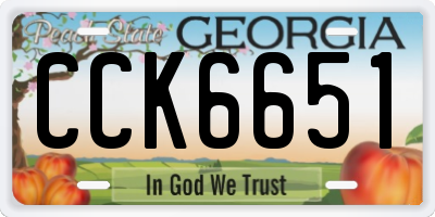 GA license plate CCK6651