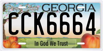 GA license plate CCK6664