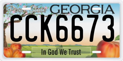 GA license plate CCK6673