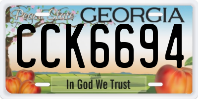 GA license plate CCK6694