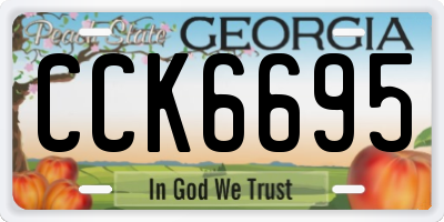 GA license plate CCK6695