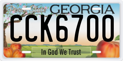 GA license plate CCK6700