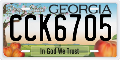 GA license plate CCK6705