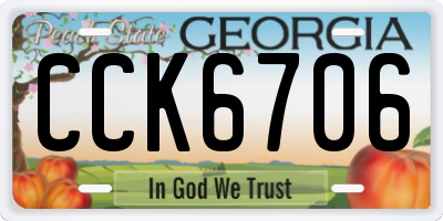 GA license plate CCK6706