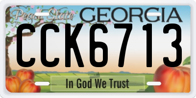 GA license plate CCK6713