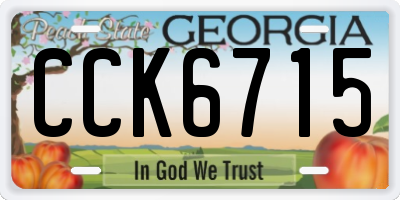 GA license plate CCK6715