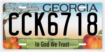 GA license plate CCK6718
