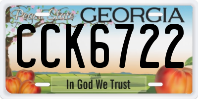 GA license plate CCK6722