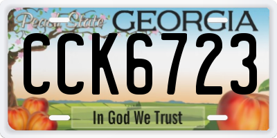 GA license plate CCK6723