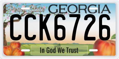 GA license plate CCK6726